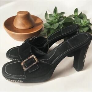 VS black‎ suede leathers sandals Tawnee Women’s Size7.5 Heeled Slides